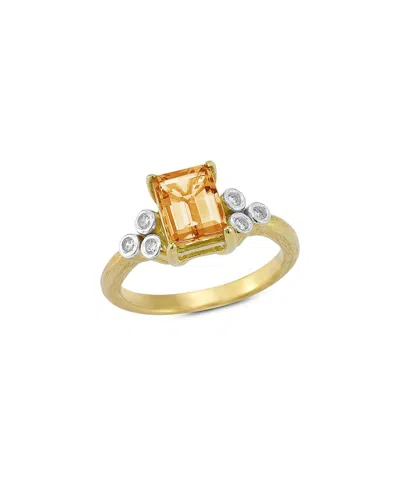 I. Reiss 14k 1.59 Ct. Tw. Diamond & Citrine Cocktail Ring In Gold