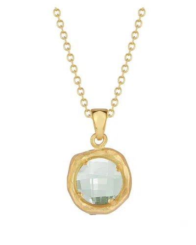 I. Reiss 14k 1.80 Ct. Tw. Diamond & Green Amethyst Necklace In Metallic