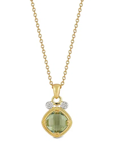 I. Reiss 14k 1.82 Ct. Tw. Diamond & Green Amethyst Necklace In Gold