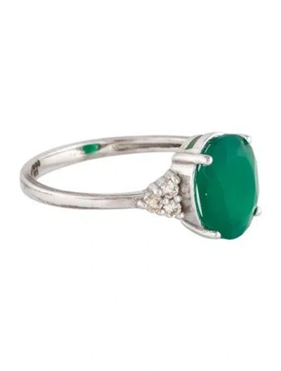 Pre-owned I. Reiss 14k 2.00ct Dyed Chalcedony & Diamond Cocktail Ring In Multi