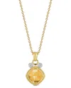 I. Reiss 14k 2.07 Ct. Tw. Diamond & Citrine Necklace In Gold