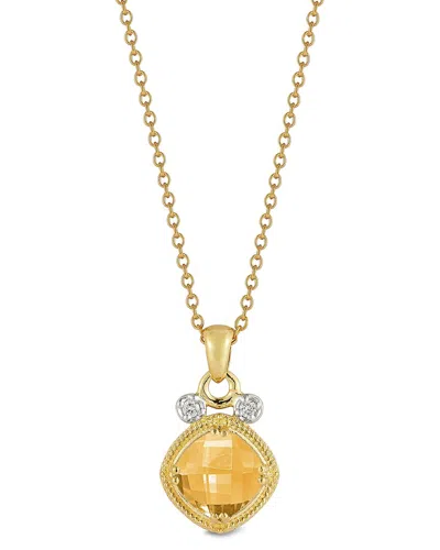 I. REISS I. REISS 14K 2.07 CT. TW. DIAMOND & CITRINE NECKLACE