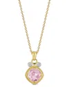 I. Reiss 14k 2.07 Ct. Tw. Diamond & Rose Quartz Necklace In Gold