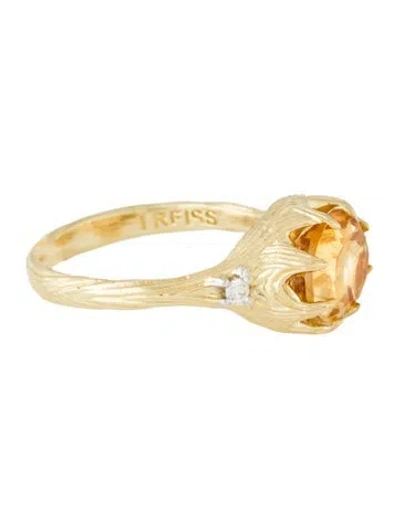 Pre-owned I. Reiss 14k 2.28ctw Citrine & Diamond Cocktail Ring In Multi