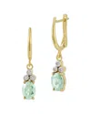 I. Reiss 14k 2.29 Ct. Tw. Diamond & Green Amethyst Dangle Earrings