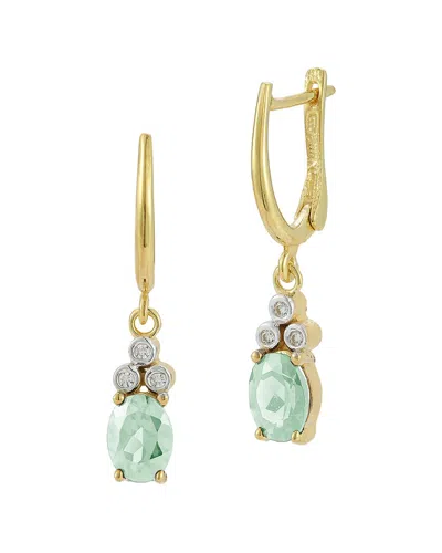 I. Reiss 14k 2.29 Ct. Tw. Diamond & Green Amethyst Dangle Earrings In Gold