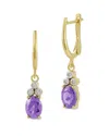 I. Reiss 14k 2.37 Ct. Tw. Diamond & Amethyst Dangle Earrings