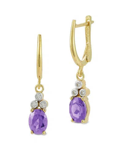 I. Reiss 14k 2.37 Ct. Tw. Diamond & Amethyst Dangle Earrings In Gold