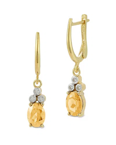 I. Reiss 14k 2.43 Ct. Tw. Diamond & Citrine Dangle Earrings In Gold