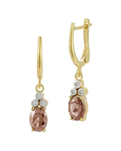 I. Reiss 14k 2.43 Ct. Tw. Diamond & Smokey Topaz Dangle Earrings In Gold