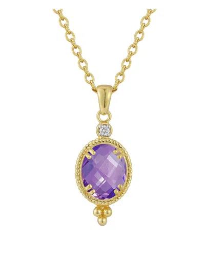 I. Reiss 14k 2.49 Ct. Tw. Diamond & Amethyst Necklace In Purple