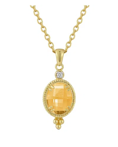 I. Reiss 14k 2.49 Ct. Tw. Diamond & Citrine Necklace In Blue
