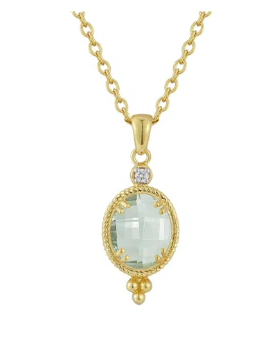 I. Reiss 14k 2.49 Ct. Tw. Diamond & Green Amethyst Necklace In Gold
