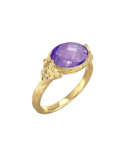 I. Reiss 14k 2.50 Ct. Tw. Diamond & Amethyst Cocktail Ring In Gold