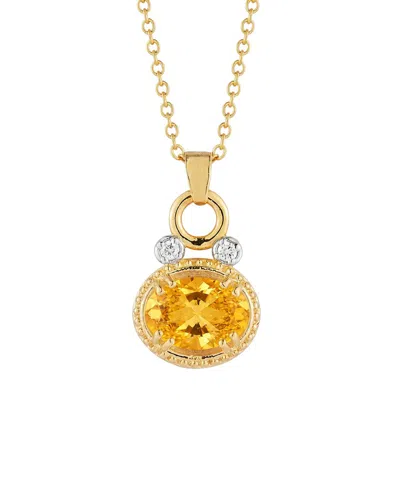 I. Reiss 14k 2.50 Ct. Tw. Diamond & Citrine Necklace