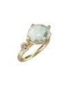 I. Reiss 14k 2.50 Ct. Tw. Diamond & Green Amethyst Cocktail Ring
