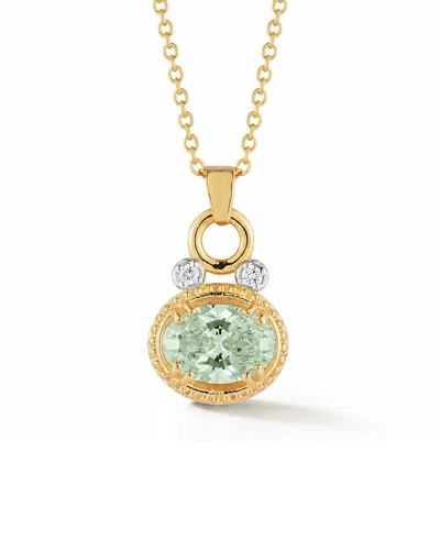 I. Reiss 14k 2.55 Ct. Tw. Diamond & Green Amethyst Necklace In Gold