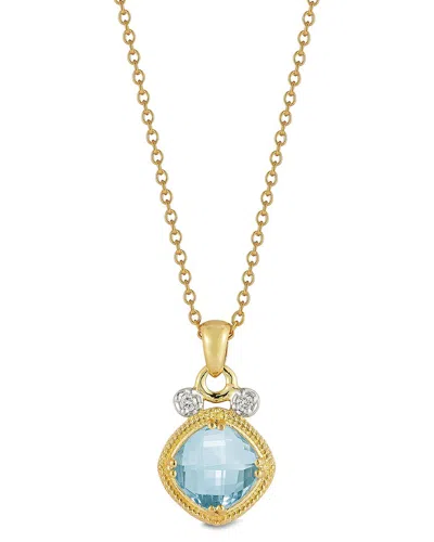 I. Reiss 14k 2.57 Ct. Tw. Diamond & Blue Topaz Necklace In Multi