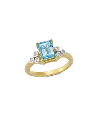I. Reiss 14k 2.59 Ct. Tw. Diamond & Blue Topaz Cocktail Ring In Gold