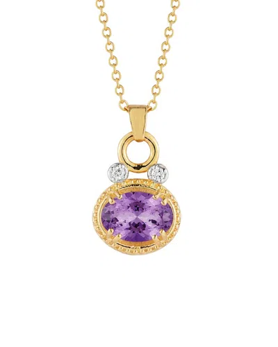 I. Reiss 14k 2.75 Ct. Tw. Diamond & Amethyst Necklace
