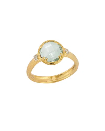 I. Reiss 14k 2.80 Ct. Tw. Diamond & Green Amethyst Cocktail Ring
