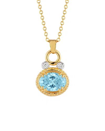I. Reiss 14k 3.05 Ct. Tw. Diamond & Blue Topaz Necklace