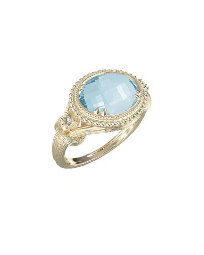 I. Reiss 14k 3.05 Ct. Tw. Diamond & Blue Topaz Ring