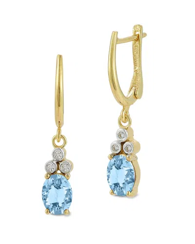 I. Reiss 14k 3.09 Ct. Tw. Diamond & Blue Topaz Dangle Earrings In Gold