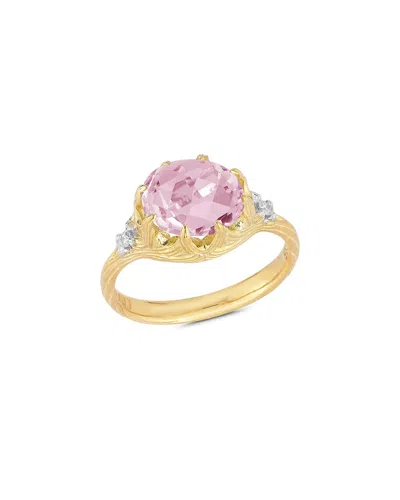 I. Reiss 14k 3.17 Ct. Tw. Diamond & Rose Quartz Cocktail Ring In Purple