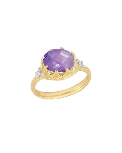 I. Reiss 14k 3.30 Ct. Tw. Diamond & Amethyst Cocktail Ring In Gold