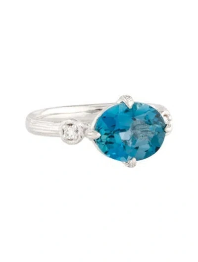 Pre-owned I. Reiss 14k 3.30ct Topaz & Diamond Cocktail Ring In Multicolor