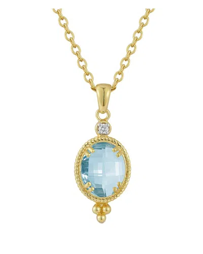 I. Reiss 14k 3.34 Ct. Tw. Diamond & Blue Topaz Necklace In Gold