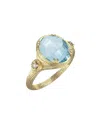I. Reiss 14k 3.35 Ct. Tw. Diamond & Blue Topaz Cocktail Ring
