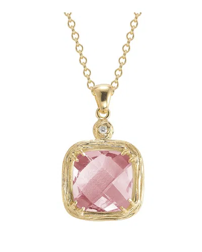 I. Reiss 14k 3.37 Ct. Tw. Diamond & Rose Quartz Necklace In Gold