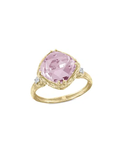 I. Reiss 14k 3.40 Ct. Tw. Diamond & Rose Quartz Cocktail Ring In Purple