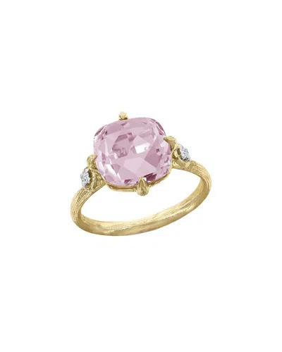 I. Reiss 14k 3.40 Ct. Tw. Diamond & Rose Quartz Cocktail Ring In Gold