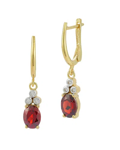 I. Reiss 14k 3.41 Ct. Tw. Diamond & Garnet Dangle Earrings