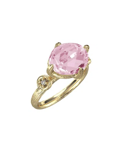 I. Reiss 14k 3.50 Ct. Tw. Diamond & Rose Quartz Cocktail Ring In Gold