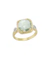 I. Reiss 14k 3.53 Ct. Tw. Diamond & Green Amethyst Ring