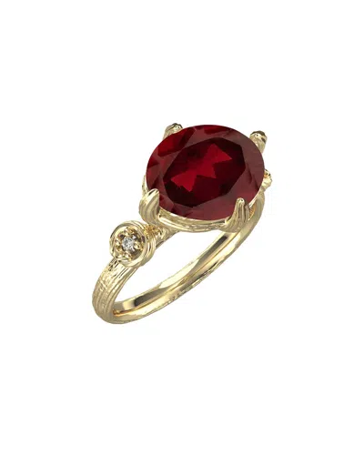 I. Reiss 14k 3.55 Ct. Tw. Diamond & Garnet Cocktail Ring In Pattern