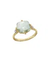 I. Reiss 14k 3.55 Ct. Tw. Diamond & Green Amethyst Cocktail Ring