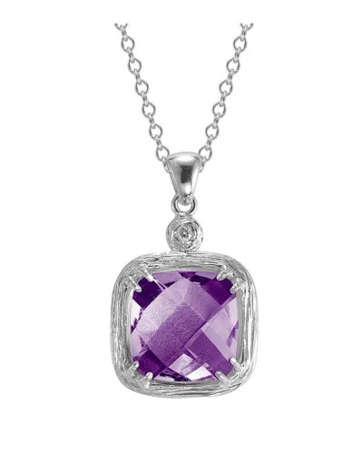 I. Reiss 14k 3.62 Ct. Tw. Diamond & Amethyst Necklace In Purple