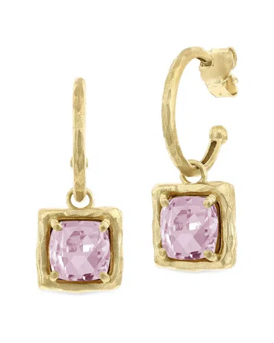 I. Reiss 14k 4.00 Ct. Tw. Diamond & Rose Quartz Charm Earrings In Gold