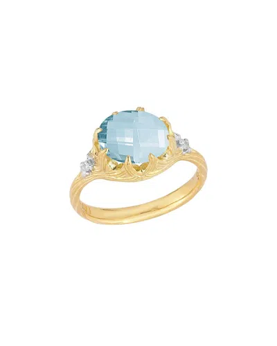 I. Reiss 14k 4.30 Ct. Tw. Diamond & Blue Topaz Cocktail Ring In Gold