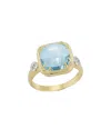 I. Reiss 14k 4.78 Ct. Tw. Diamond & Blue Topaz Ring