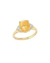 I. Reiss 14k 4.80 Ct. Tw. Diamond & Citrine Cocktail Ring