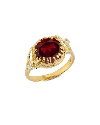 I. Reiss 14k 4.93 Ct. Tw. Diamond & Garnet Cocktail Ring