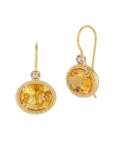 I. Reiss 14k 4.94 Ct. Tw. Diamond & Citrine Earrings In Gold