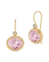 I. Reiss 14k 4.94 Ct. Tw. Diamond & Rose Quartz Earrings