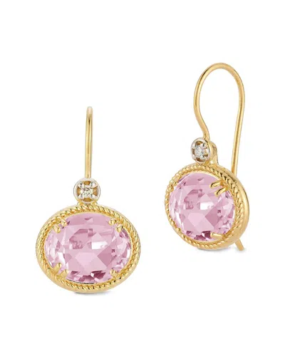 I. Reiss 14k 4.94 Ct. Tw. Diamond & Rose Quartz Earrings In Gold